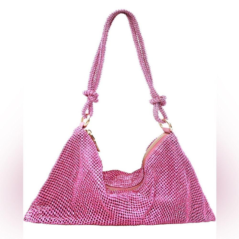 Viral rhinestone slouchy bag